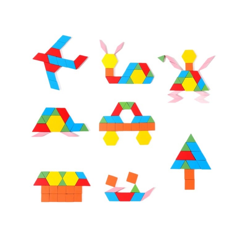 Wooden Three-Dimensional Jigsaw Puzzle Jigsaw Puzzle Geometric Intelligence Development Building Blocks Kindergarten Children'S Educational Toys For 3 To 6 Years Old - Image 5